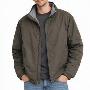 RedHead Mens Jacket Olive Green Fleece Lined Full Zip Lightweight Outdoor